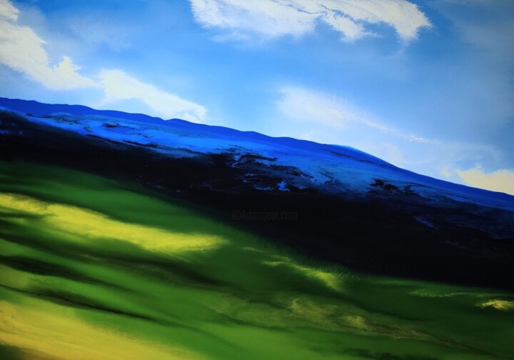 Peinture intitulée "Mountain scenery" par Felix Günther, Œuvre d'art originale, Acrylique
