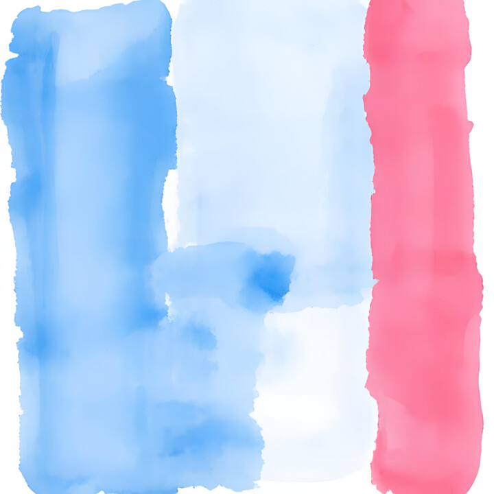 Blue, White and Red Gravures & estampes, 39,4x39,4 in
