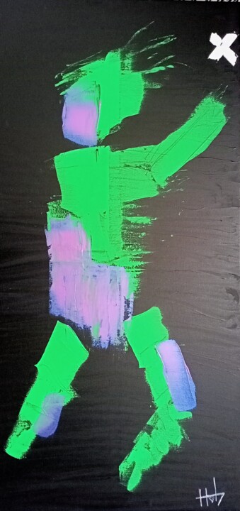 Peinture intitulée "SINGULARITÉ" par Hab Le Hibou, Œuvre d'art originale, Acrylique