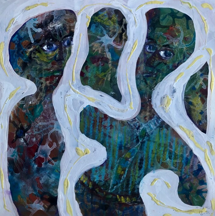 İkili Konuşma 绘画, 13.8x13.8 in