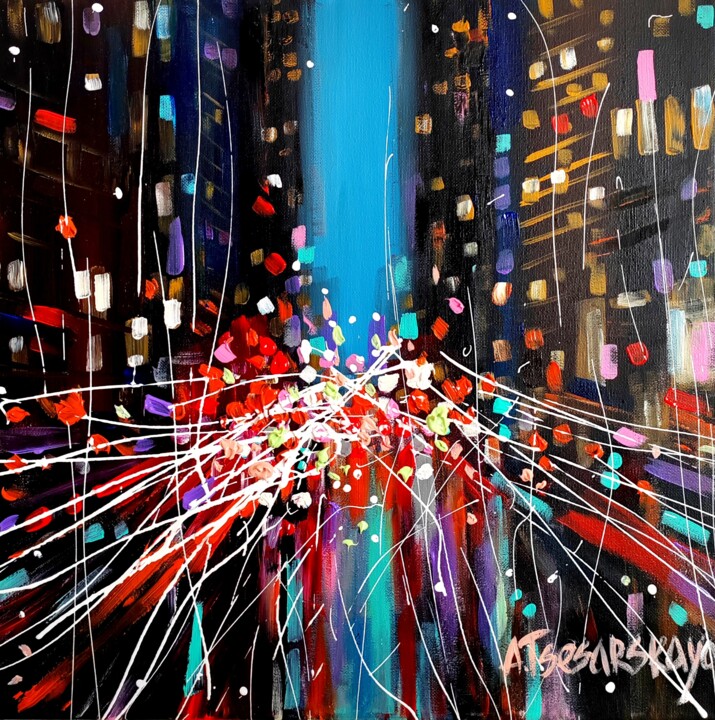 New York - colorful cityscape Картина, 15,8x15,8 in