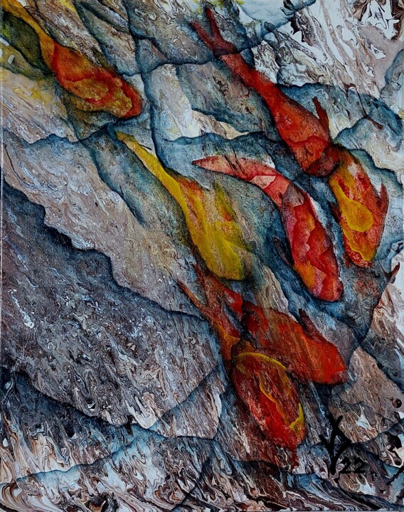 Painting titled "Path" by Viktoria Dragon, Original Artwork, Acrylic Mounted on Wood Stretcher frame
