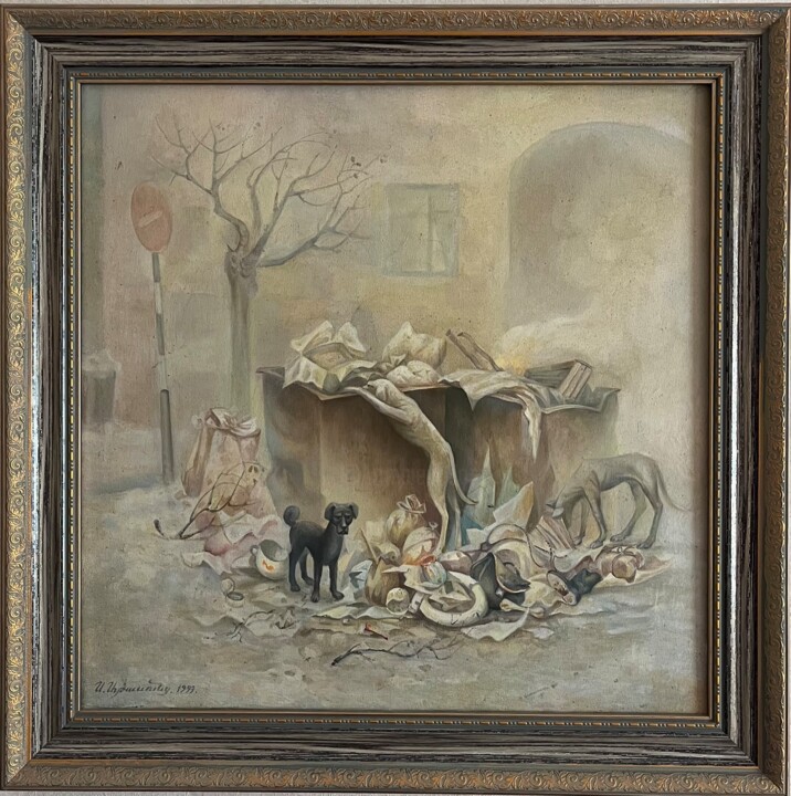 Schilderij getiteld "Dawn-Breakfast" door Samvel Atasunts, Origineel Kunstwerk, Olie