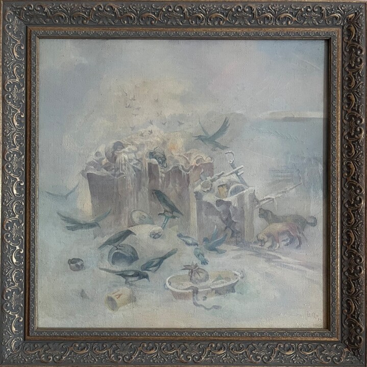 Schilderij getiteld "Feast" door Samvel Atasunts, Origineel Kunstwerk, Olie