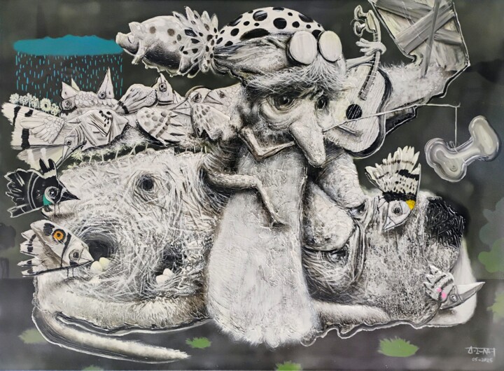 Painting titled "ORIGINAL PAINTING C…" by Alain Donate Hernandez, Original Artwork, Acrylic