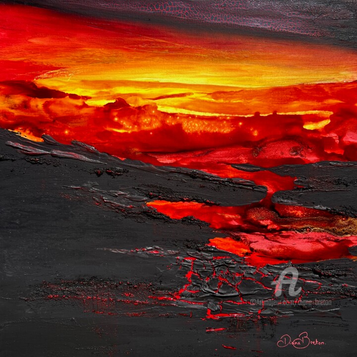 Eruption 绘画, 23.6x23.6 in