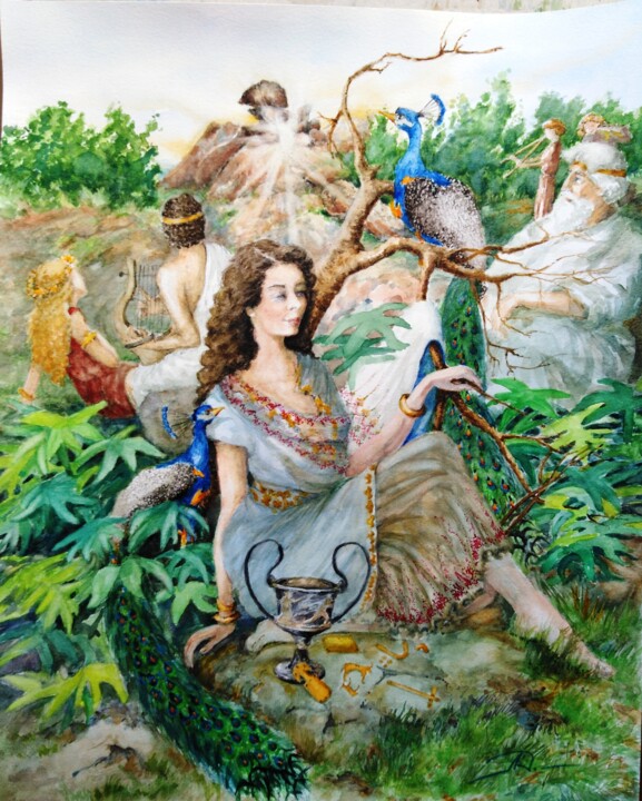 La porte de la déesse Schilderij, 19,7x15,8 in