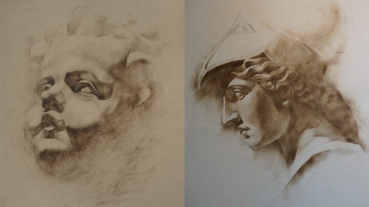 My drawings  done in dry brush technique, and lithography