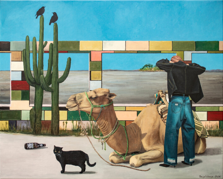 Schilderij getiteld "Oasis" door Nataliya Bagatskaya, Origineel Kunstwerk, Acryl