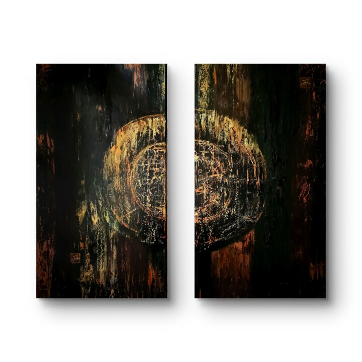 Portal Diptych – Abstract Oil Painting on Canvas (2 Panels)