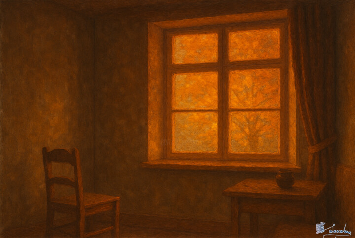 Emberlit Reverie 绘画, 19.7x30.7 in