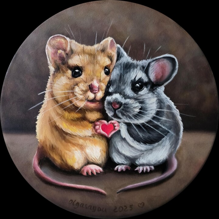 Malerei mit dem Titel "Love is" von Olga Sarukhanova, Original-Kunstwerk, Öl Auf Keilrahmen aus Holz montiert