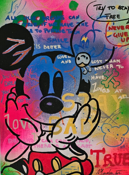 Mickey Mouse Steeet Art Pittura, 15,8x11,8 in