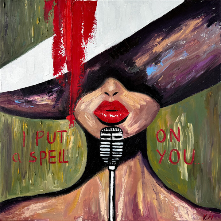 Black Jazz Diva: I Put a Spell on You 绘画, 19.7x19.7 in