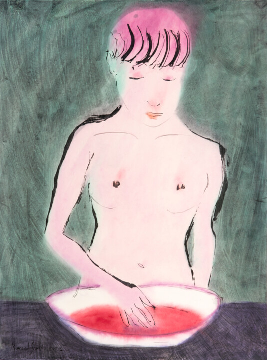 Painting titled "Threshold" by Marcel Garbi, Original Artwork, Watercolor
