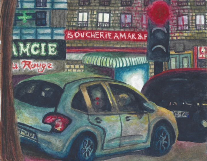 Peinture intitulée "Quelques cacahuètes" par Camille Geoffroy, Œuvre d'art originale, Aquarelle