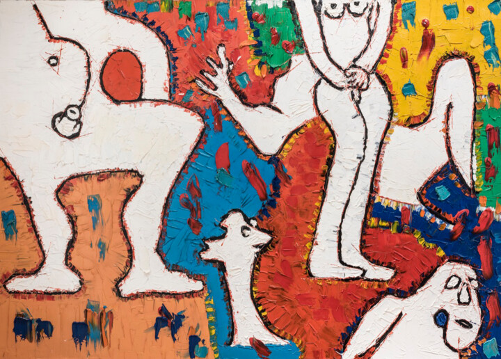 Painting titled "Equilibre" by Ana Pérez Grassano, Original Artwork, Oil