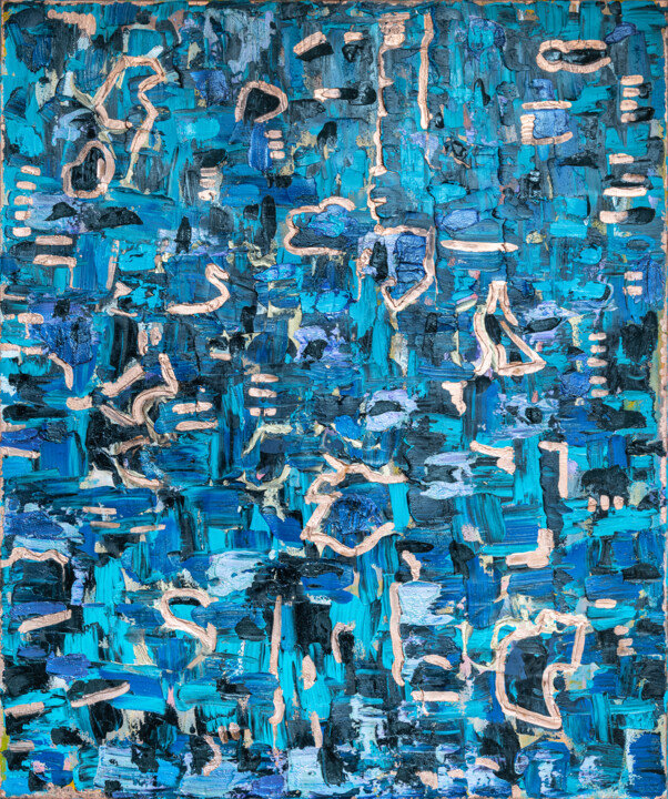Painting titled "Bleu de France" by Ana Pérez Grassano, Original Artwork, Metals