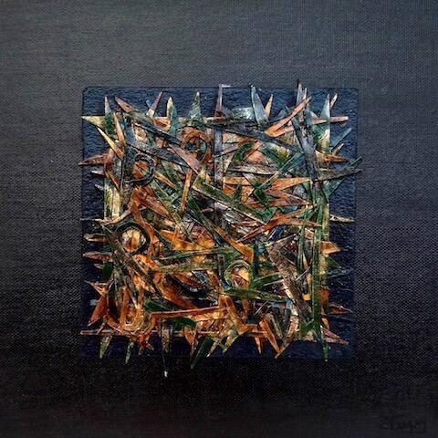 Collages titled "Un automne sous la…" by Cyt, Original Artwork, Collages