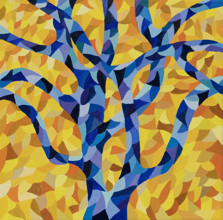 Peinture intitulée "Mon Chêne jour " par Béji Artmoz, Œuvre d'art originale, Huile