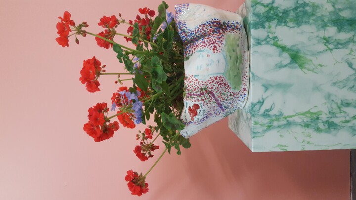 Sculpture intitulée "Le vase d'Alex" par Sharon Alfassi, Œuvre d'art originale, Terre cuite