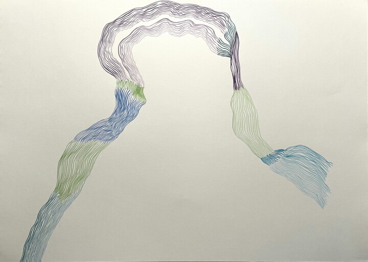 Painting titled "Longes IV " by Mathilde Séguis, Original Artwork, Watercolor