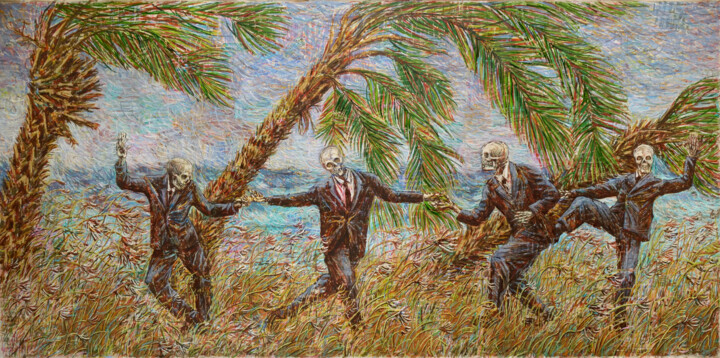 Peinture intitulée "Danse Macabre" par Mauro Bordin, Œuvre d'art originale, Huile