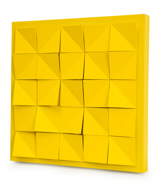 Painting titled "Carrés Jaune" by Luis  Arnal, Original Artwork, Acrylic