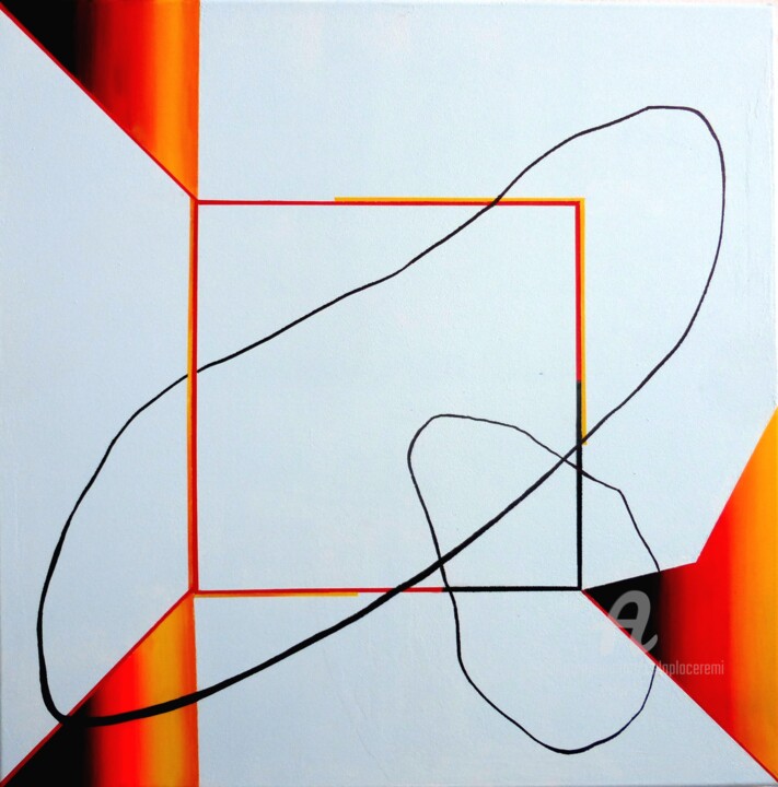 Remi Delaplace, Gestalt, le figural comme jeu comp Schilderij, 31,5x31,5 in