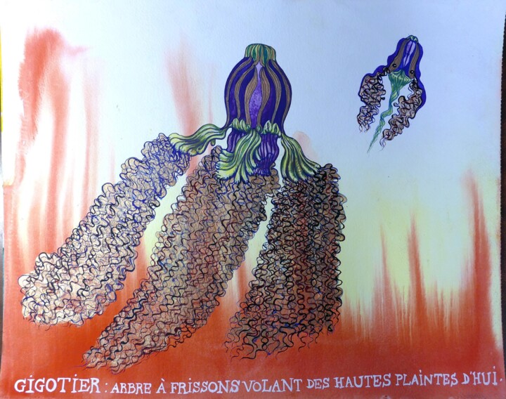 Dessin intitulée "Gigotier, Agents Sa…" par Lucie Picandet, Œuvre d'art originale, Aquarelle