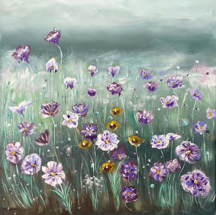 Peinture intitulée "douceur automnale" par Mdamepomme, Œuvre d'art originale, Acrylique