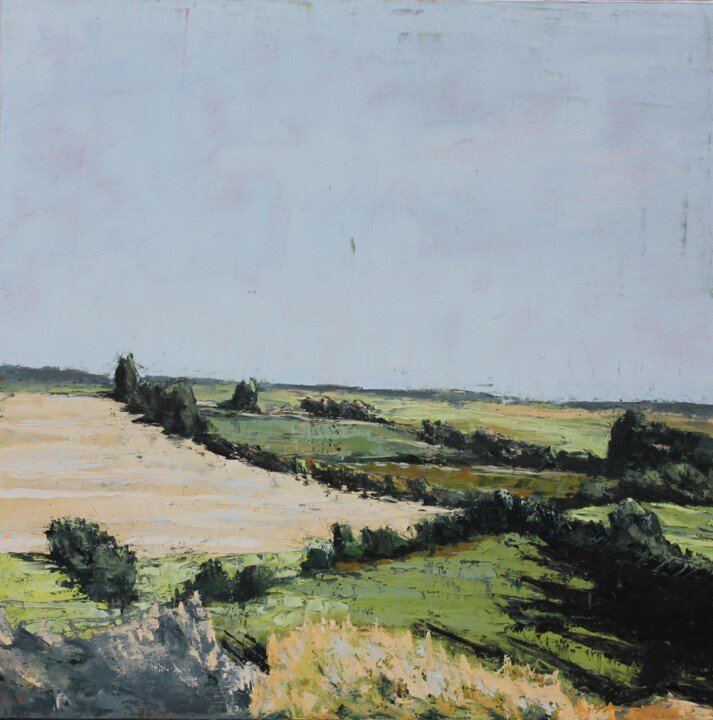 Painting titled "Champ en pays de L…" by Guillaume De Baudus, Original Artwork, Oil