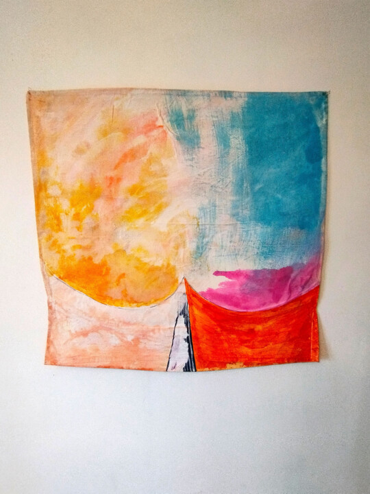 Textile Art titled "Falaises " by Charlotte Denamur, Original Artwork, Acrylic
