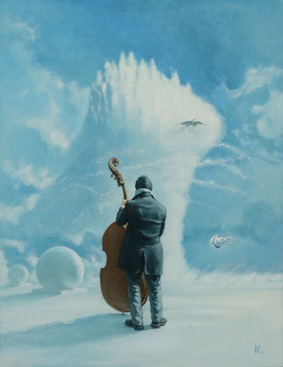Сontabass on langeron Pittura, 51,2x39,4 in