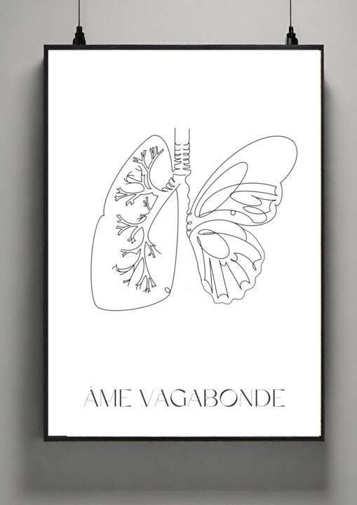 Printmaking titled "Âme vagabonde" by Belkis Rabie, Original Artwork, Analog Print