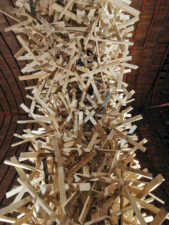 Sculpture intitulée "Entre" par Simon Augade, Œuvre d'art originale, Bois