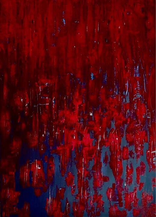 Painting titled "'I hate you, I love…" by Narjis Lamrani, Original Artwork, Cardboard