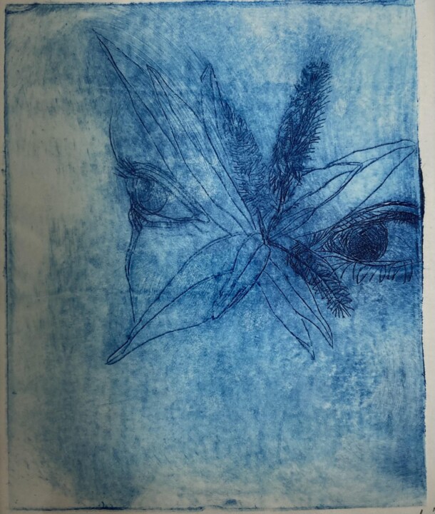 Printmaking titled "Au travers" by Céline Foussadier, Original Artwork, Paper