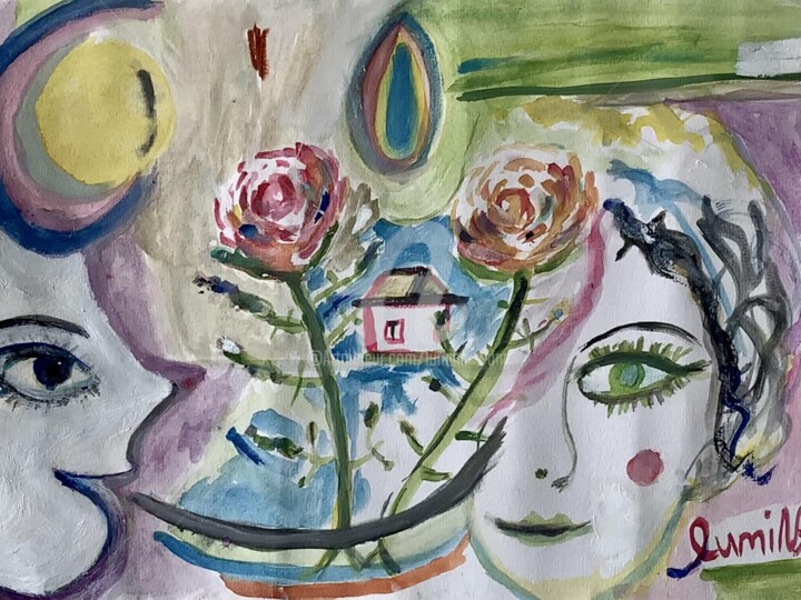 Drawing titled "Sweet Island 🏝️" by Lumina Wang, Original Artwork, Watercolor