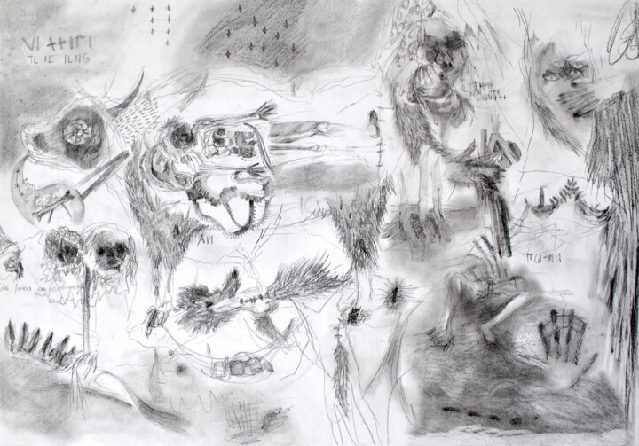 Drawing titled "Trouble fantaisiste" by Beatrice Celli, Original Artwork, Pencil