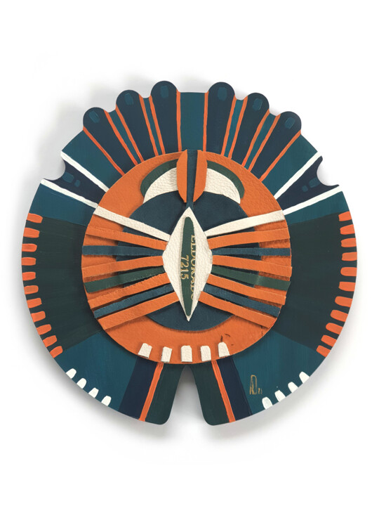 Art textile intitulée "PHOEN Mask" par Barbara Asei Dantoni, Œuvre d'art originale, Acrylique