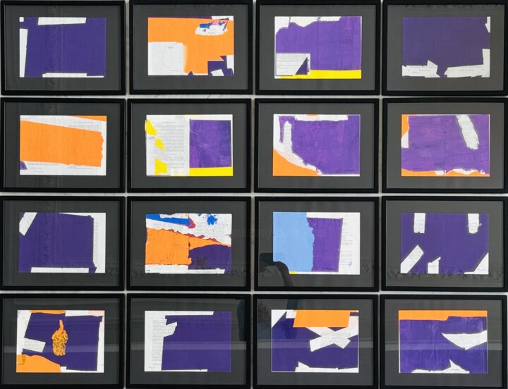 PATCHWORK de 16 "Essais de Norbert" 绘画, 50.4x66.1 in