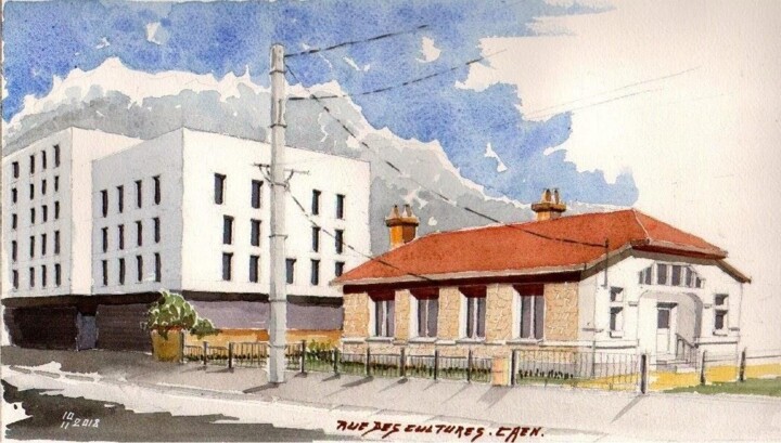 Peinture intitulée "rue des Cultures Ca…" par Philippe Brunet, Œuvre d'art originale, Aquarelle