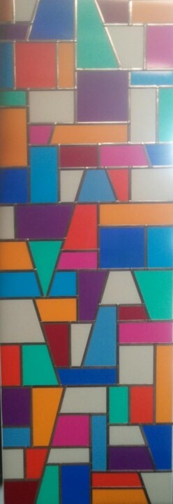 Peinture intitulée "Vitrail plexi" par Guy Laffont, Œuvre d'art originale, Plastique