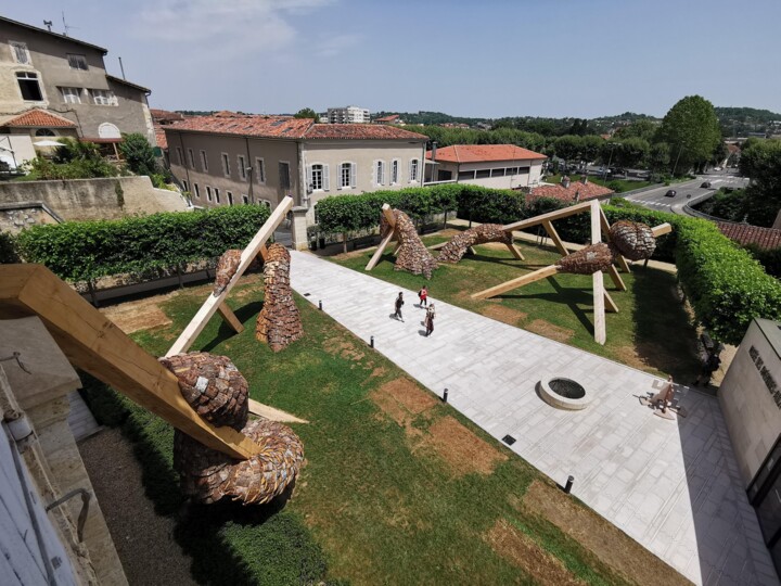 Sculpture titled "Colonies" by Simon Augade, Original Artwork, Wood