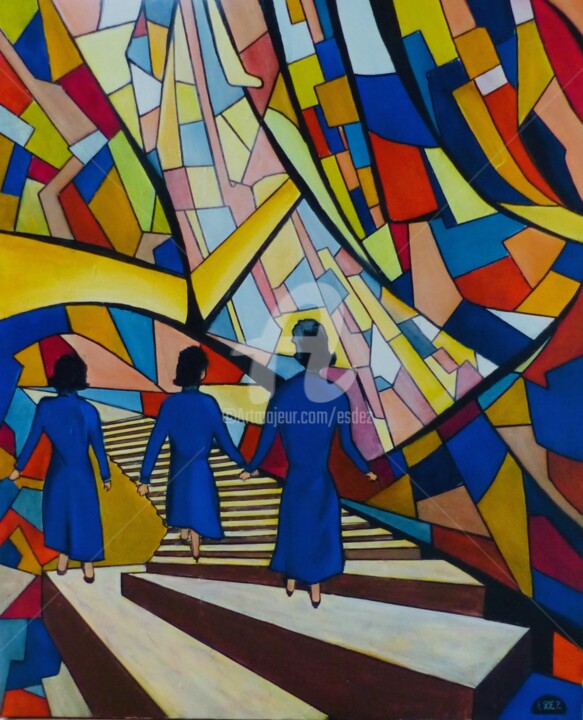 Painting titled "Monumental" by Esdez, Original Artwork, Fabric