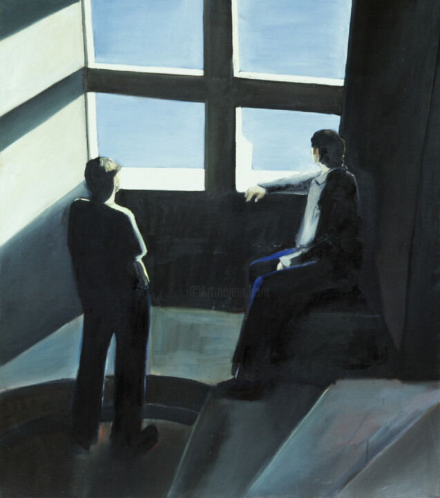 Painting titled "Some where " by Axelle Du Rouret, Original Artwork, Oil