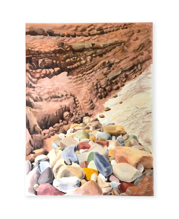 Painting titled "Cap Soleil" by Lh V, Original Artwork, Fabric