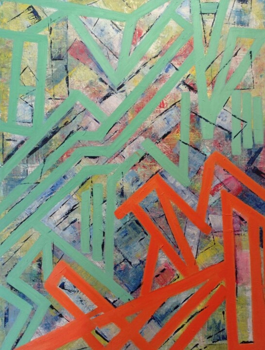 Painting titled "Europa" by Christian Vernier, Original Artwork, Fabric