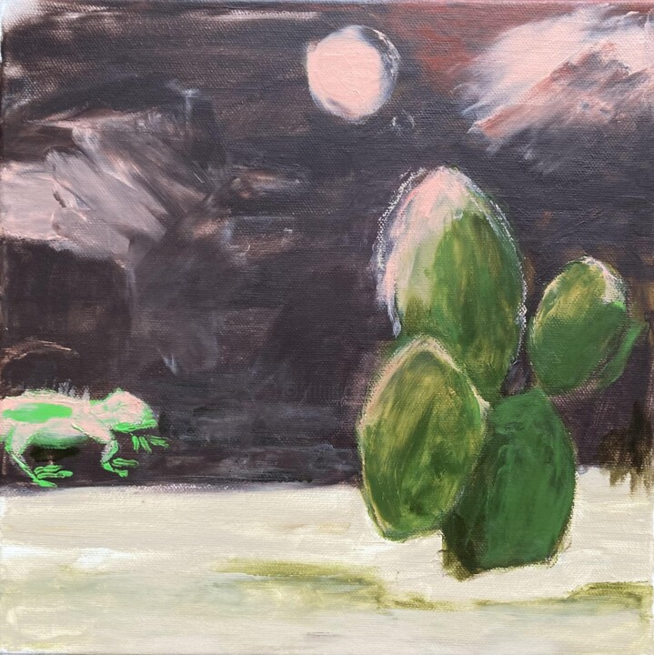 Painting titled "Cactus 1" by Ludmila Ternano Dolgova, Original Artwork, Acrylic
